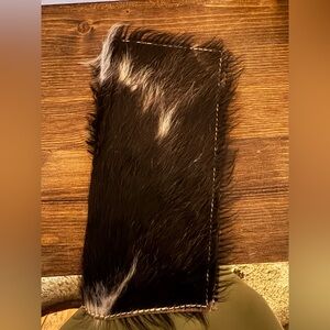 Cowhide long wallet